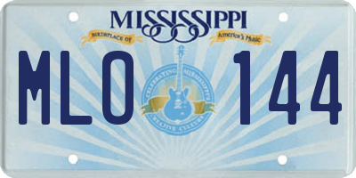 MS license plate MLO144
