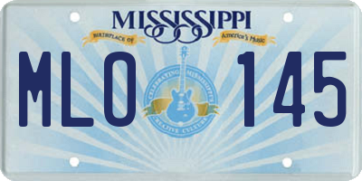 MS license plate MLO145