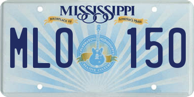 MS license plate MLO150