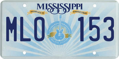 MS license plate MLO153