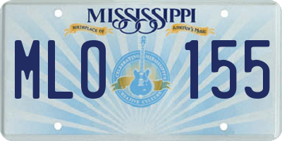 MS license plate MLO155