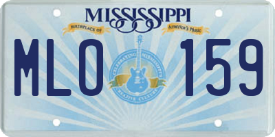 MS license plate MLO159