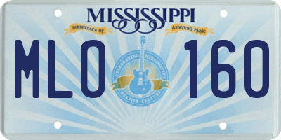 MS license plate MLO160