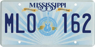 MS license plate MLO162