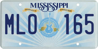 MS license plate MLO165