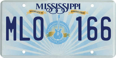 MS license plate MLO166