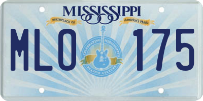 MS license plate MLO175