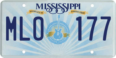 MS license plate MLO177