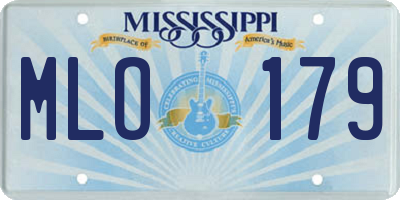 MS license plate MLO179