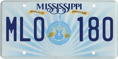 MS license plate MLO180