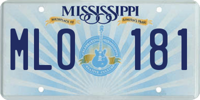 MS license plate MLO181