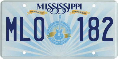 MS license plate MLO182
