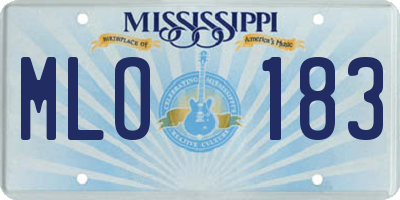 MS license plate MLO183