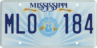 MS license plate MLO184