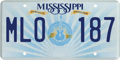 MS license plate MLO187