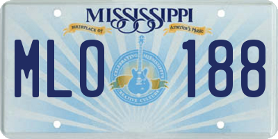 MS license plate MLO188