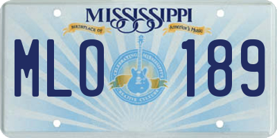 MS license plate MLO189
