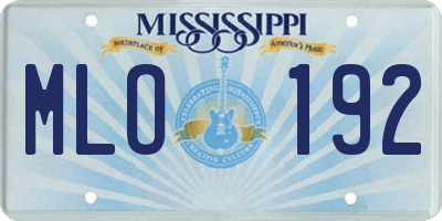 MS license plate MLO192