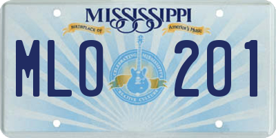 MS license plate MLO201