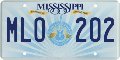 MS license plate MLO202