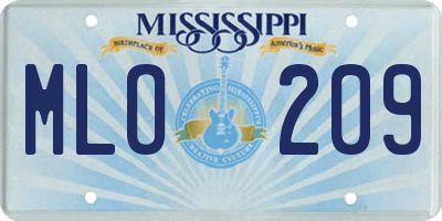 MS license plate MLO209