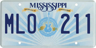 MS license plate MLO211