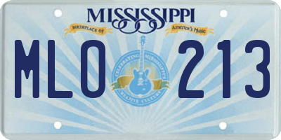 MS license plate MLO213