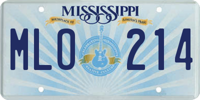 MS license plate MLO214