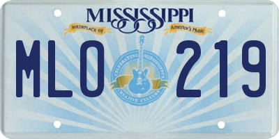MS license plate MLO219