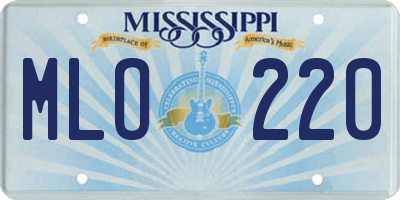 MS license plate MLO220