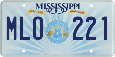 MS license plate MLO221