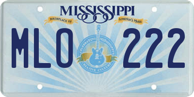 MS license plate MLO222