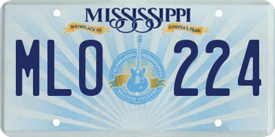 MS license plate MLO224