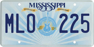MS license plate MLO225