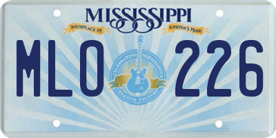 MS license plate MLO226