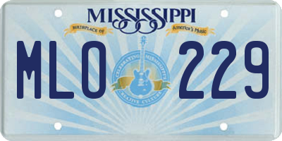 MS license plate MLO229