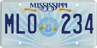 MS license plate MLO234