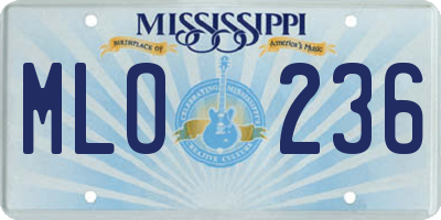 MS license plate MLO236