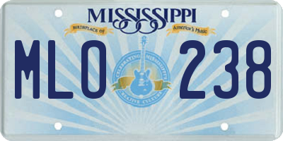 MS license plate MLO238