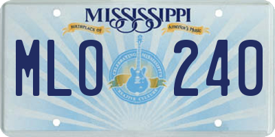 MS license plate MLO240