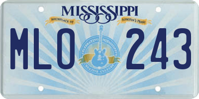 MS license plate MLO243