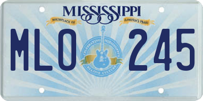 MS license plate MLO245