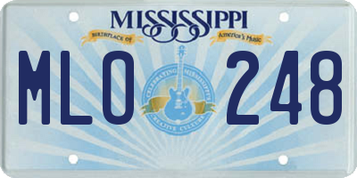 MS license plate MLO248
