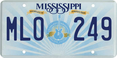 MS license plate MLO249