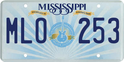 MS license plate MLO253