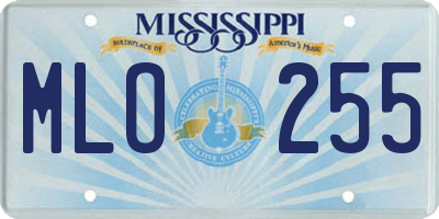 MS license plate MLO255