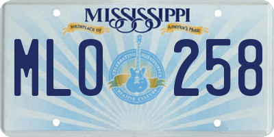 MS license plate MLO258