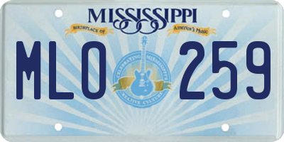 MS license plate MLO259