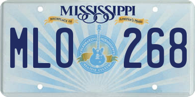 MS license plate MLO268