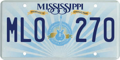 MS license plate MLO270